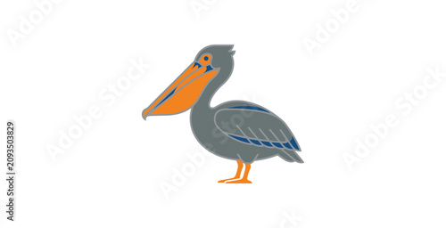Stylized Pelican Vector Illustration
