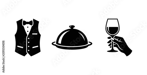 Quadro su tela Hospitality and Fine Dining Icon Set