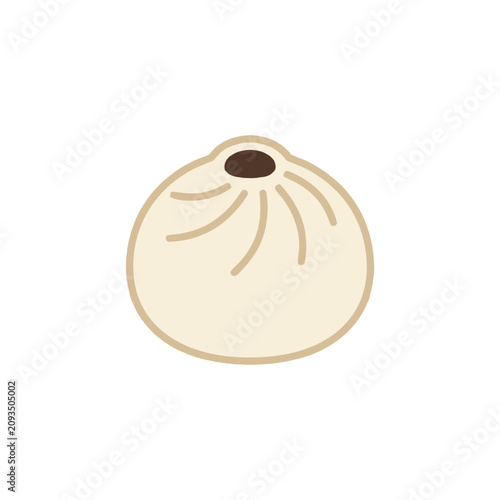 Steamed Bun Icon Vector Illustration - Asian Food, Dim Sum, Dumpling, Baozi