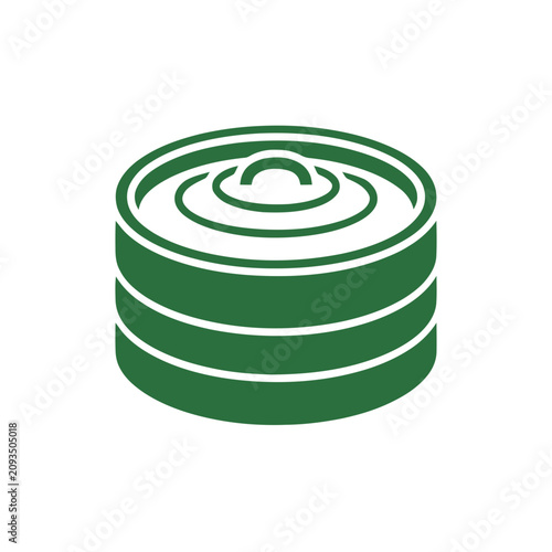 Green Tin Can Icon Vector Illustration - Preserved Food Container Graphic