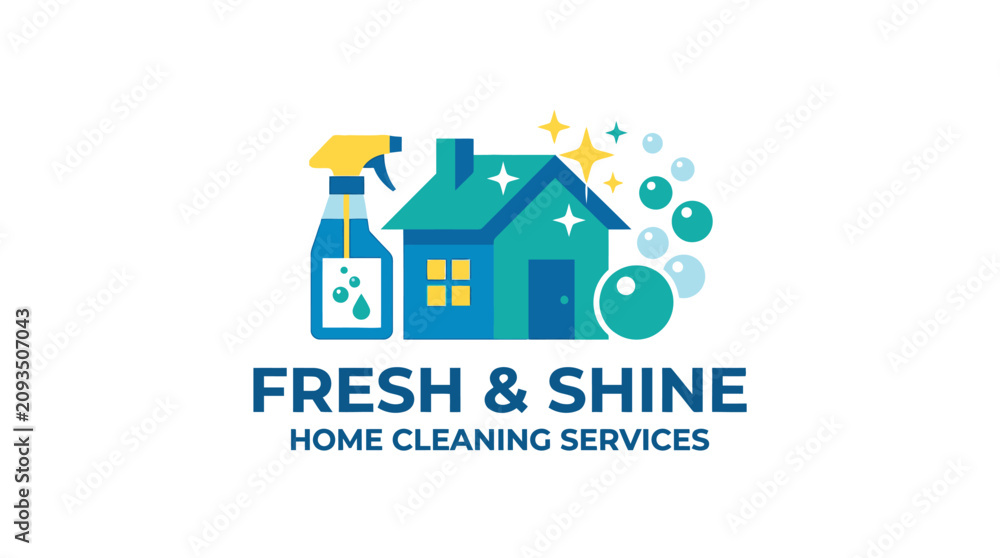 Fototapeta premium Cleaning services company logo design.