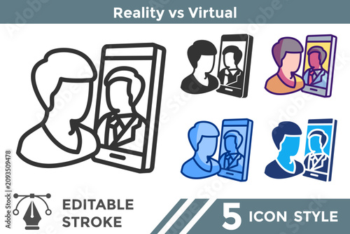 Картината върху платно Reality vs Virtual