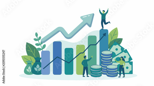 Business growth financial success and investment concepts