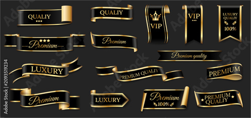 Cuadro en lienzo Premium ribbon labels designed for luxury branding and product presentation