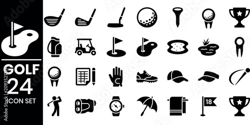 Tableau sur toile Golf icon set