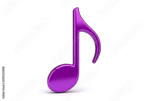 Glossy Purple Music Note Symbol Representing Digital Audio Concepts and Creative Sound Design Features