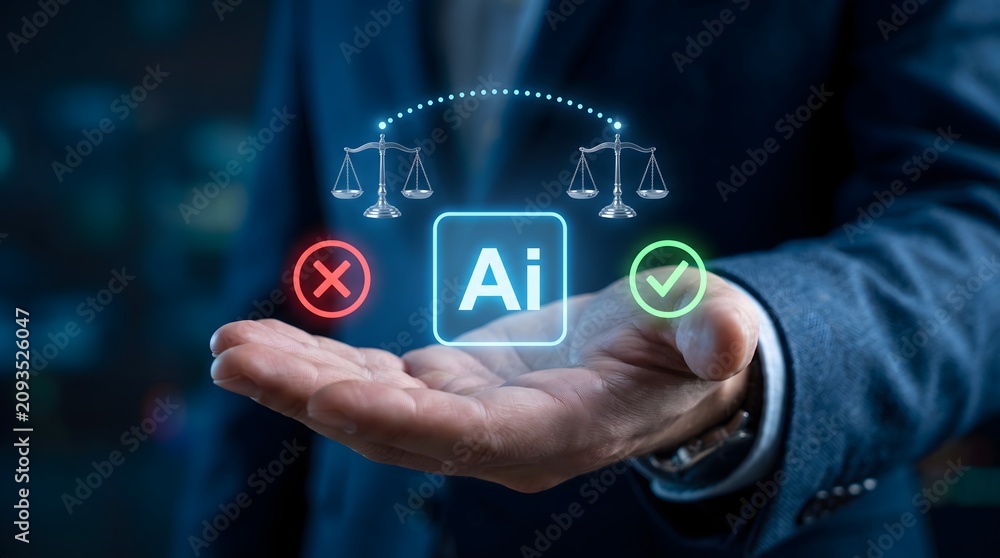 Obraz premium Ai technology for fair and balanced decision making