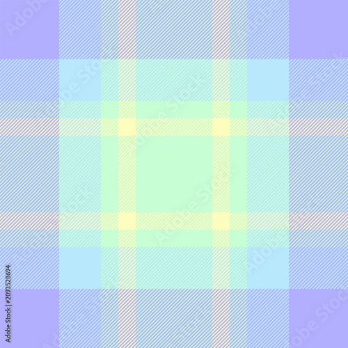 Ribbon vector seamless pattern, geometry fabric background textile. Tee texture tartan check plaid in light and indigo colors.