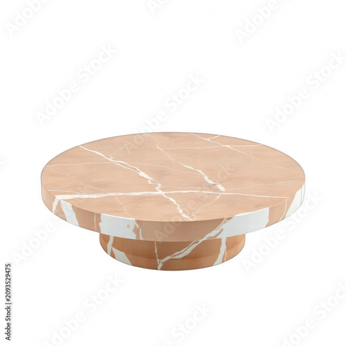 Modern Round Beige Marble Coffee Table