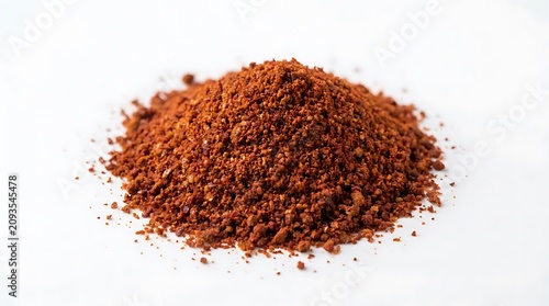 A small pile of aromatic brown and red ground spices for cooking and seasoning. gochujang powde
