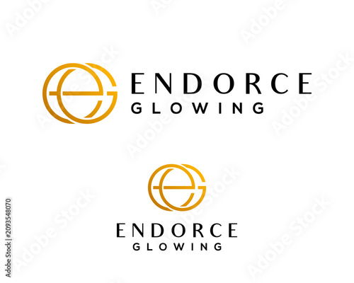 A luxurious EG monogram logo for a beauty and fashion company.

