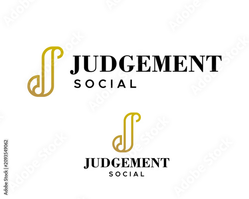 A luxurious and geometric JS monogram letter logo design.