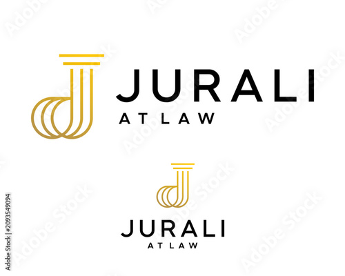 A monogram logo featuring the letter 'J' and a pillar, representing an attorney-at-law practice.