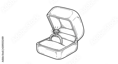 Luxury Velvet Engagement Ring Box with Diamond Jewelry