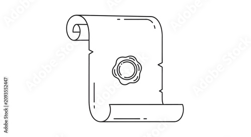 Elegant Rolled Paper Invitation Scroll with Ribbon