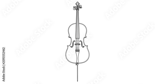 Elegant Silhouette of a Cellist Playing Cello in Artistic Style