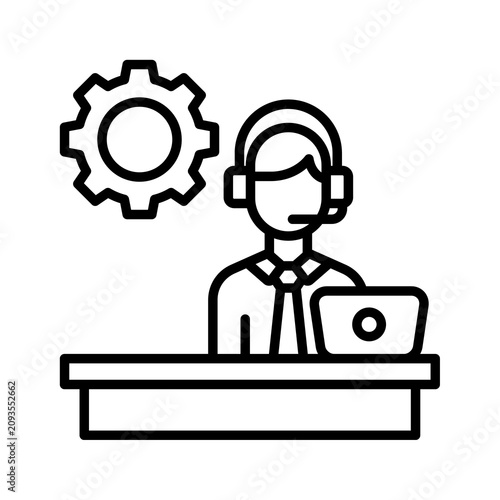 Customer Support Service Desk Icon