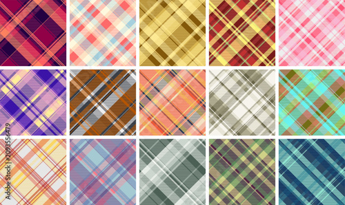 Obraz na plátně Plaid collection designed for printable Valentines and Womens Day materials