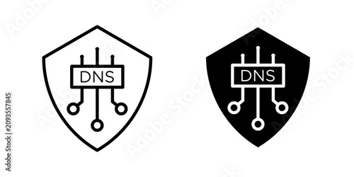 DNS Filtering Icon for secure domain filtering malicious website blocking and network protection use in UI UX websites apps and systems Vector illustration with stroke and fill on a white background.