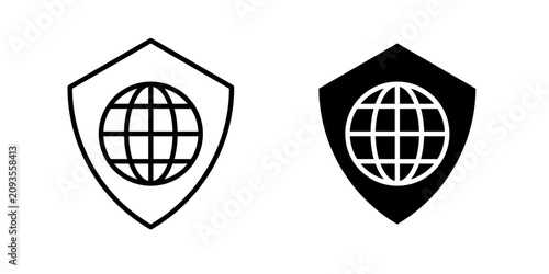 Network Security Shield Icon for cyber defense secure connectivity and network protection use in UI UX websites apps and systems Vector illustration with stroke and fill on a white background.