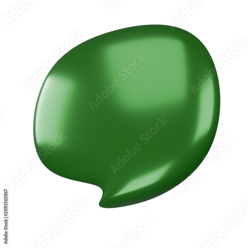 Glossy Green Empty Shape Isolated on White Background with Smooth Liquid Splash, 3D Abstract Color Drop and Premium Design Element
