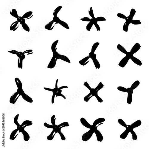 фотографія Propellers set with 16 distinct designs arranged in a 4x4 grid on a white backgr