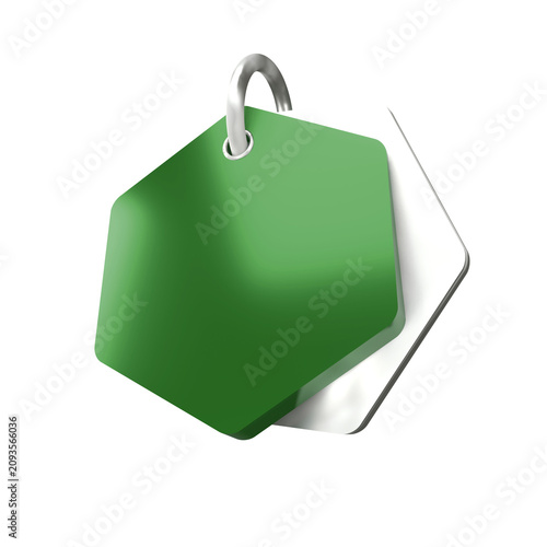 Glossy Green Empty Shape Isolated on White Background with Smooth Liquid Splash, 3D Abstract Color Drop and Premium Design Element