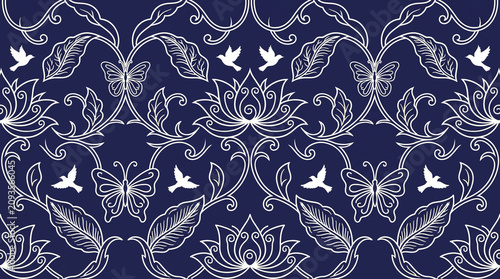 Obraz na płótnie seamless pattern with floral elements