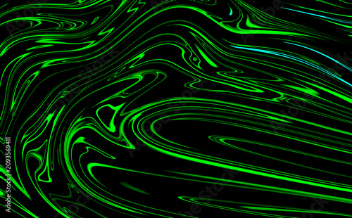 Vibrant green and black abstract swirling pattern background texture