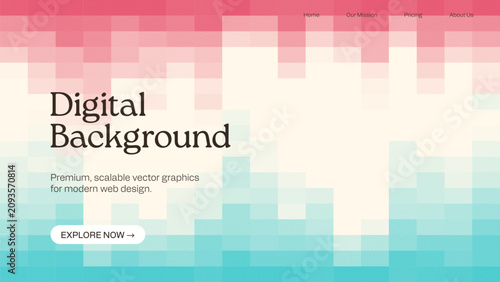 Geometric pixel pattern blending soft pink and blue hues, ideal for modern digital web design backgrounds, creating a clean aesthetic.
