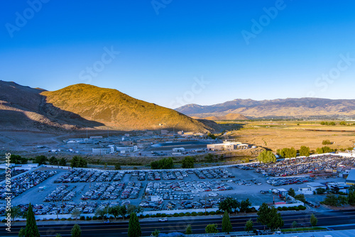 Canvastavla Aerial view of the Sparks Nevada industrial area with the Sewage treatment plant
