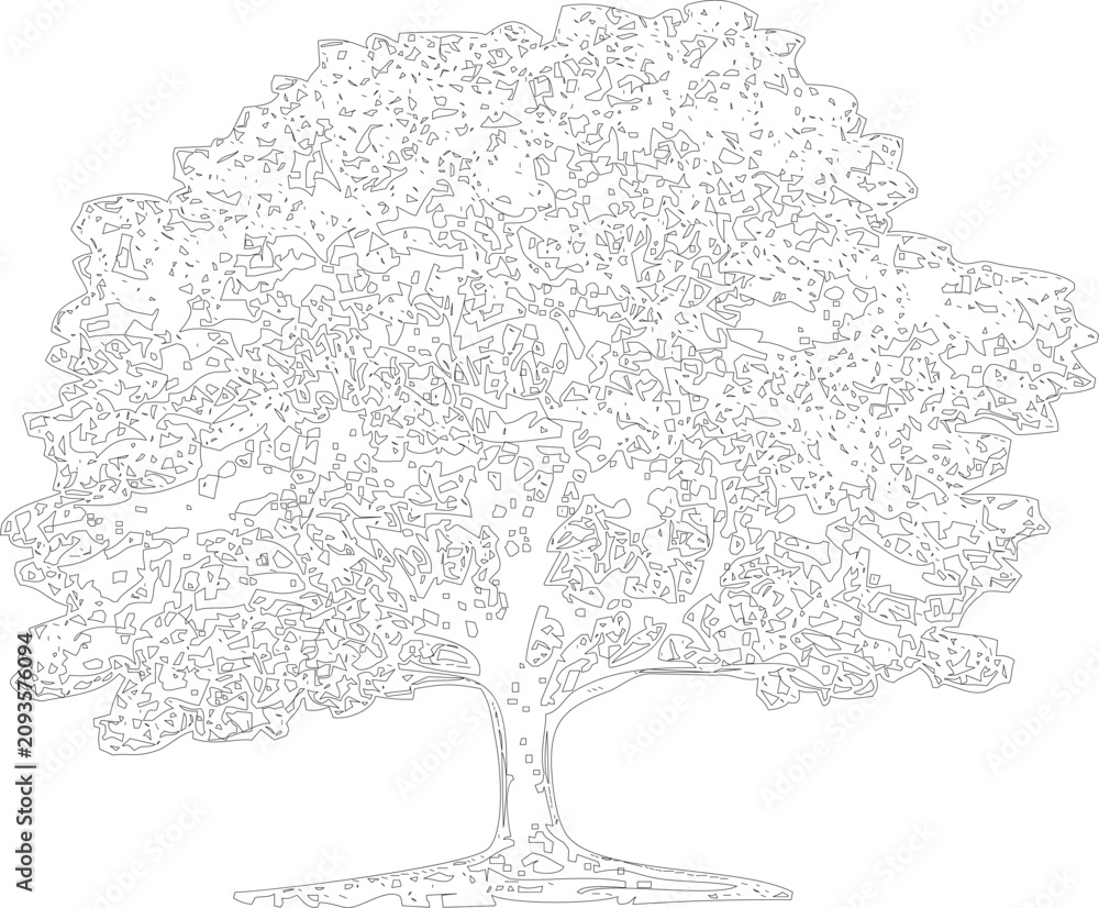 Obraz premium Floral Outline Illustrations tree art