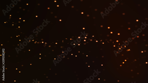 Golden Bokeh Lights on Dark Background with Crescent Shapes