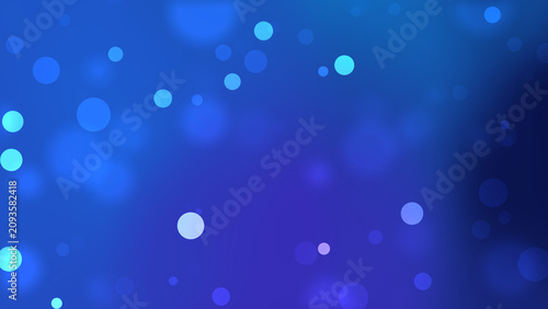 Vibrant Blue Bokeh Lights Abstract Background
