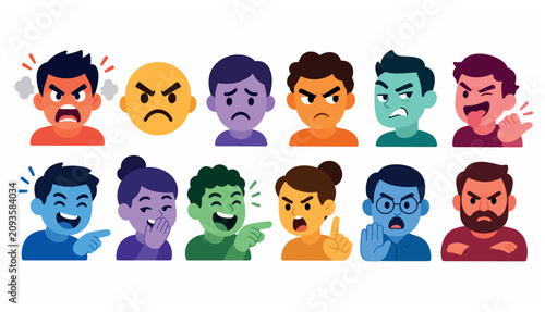 Canvastavla Emotions on various faces.