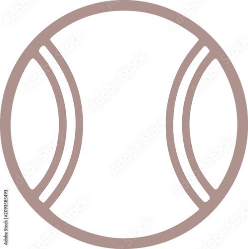 Minimalist Tennis Ball Outline Representing Sport Activity as a Graphic Design Icon in a Clean and Modern Style.