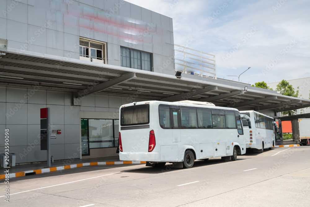 Fototapeta premium Bus stop at station in terminal