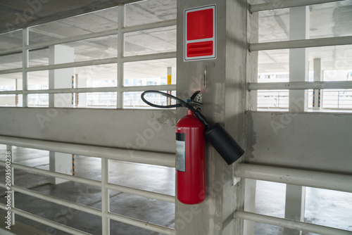 outdoor extinguisher at parking area