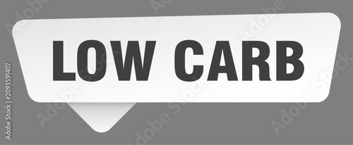 Vászonkép low carb sign. low carb white sticker isolated on gray background