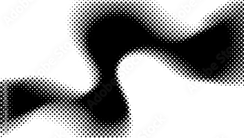 Curved halftone line design. abstract dotted wave pattern. monochrome matrix graphic texture. modern artistic backdrop element with halftone monochrome abstract background gradient artistic
