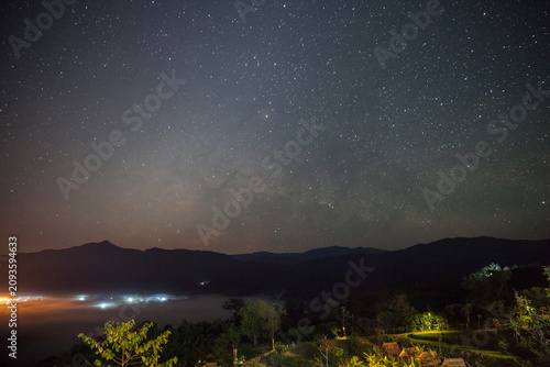A star at nigh sky with cloudy at night time