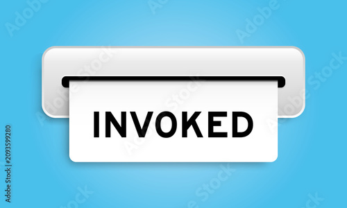 Принти на полотні White coupon banner with word invoked from machine on blue color background