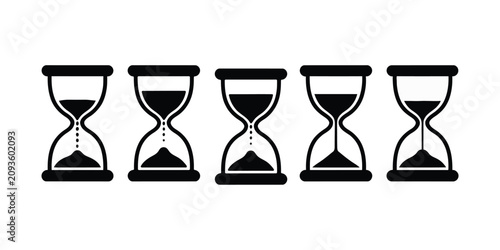 Hourglass Icon. Sandglass Symbol Logo for Time Management Deadline Countdown and Business Design