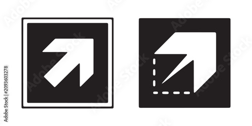 Photos Set of abstract arrows representing scale and resize functions for graphic editing tools user apps