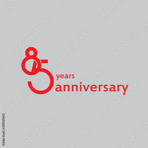 85th Anniversary Celebration Vector Template Design Featuring Red as the Primary Color