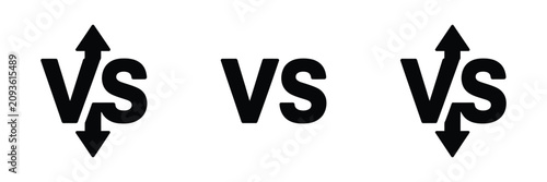 Cuadro en lienzo Versus Icon Vector with VS Letters Battle Symbols for Sports Fight Competition M