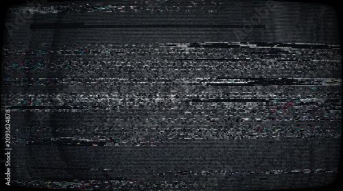 Gritty analog TV static with CRT scanlines and VHS glitch artifacts for retro tech designs.