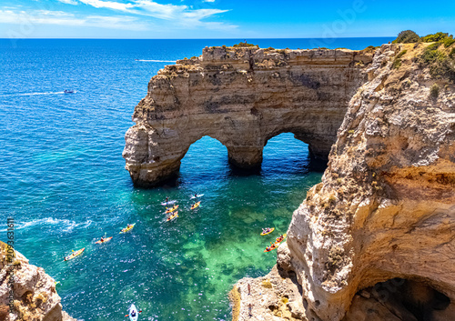 Natural Arches of Mesquita Beach, Algarve, Portugal