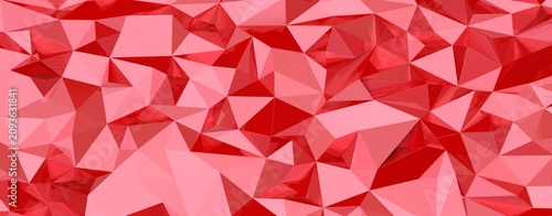 Detailed red polygonal geom...