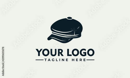 Canvastavla Vintage Style Vector Logo Illustration Featuring a Classic Newsboy Cap Design Te